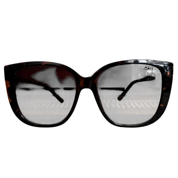 Quay Ever After Sunglasses Women Brown Tortoise Polarized Square Cat Eye - Picture 1 of 9